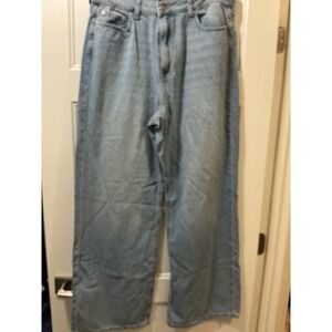 Aeropostale Aero High Rise Wide Leg Jeans Light Wash Denim Size 14 NWT